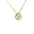 Square Blue Topaz Bezel Pendant in 14kt Yellow Gold 565-10142