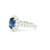 Ceylon Sapphire and Diamond Halo Ring 14k White Gold RBS-10387