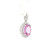 Pink Sapphire and Diamond Halo Pendant 14k White Gold 565-10145