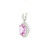 Pink Sapphire and Diamond Halo Pendant 14k White Gold 565-10145