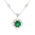 Stunning Emerald and Diamond Necklace 14k White Gold 565-10144