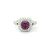 Rose Garnet and Diamond Halo Ring 14k White Gold RPG-10393