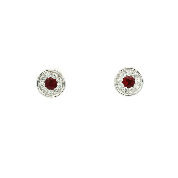 Elegant Ruby and Diamond Earrings DC-10964