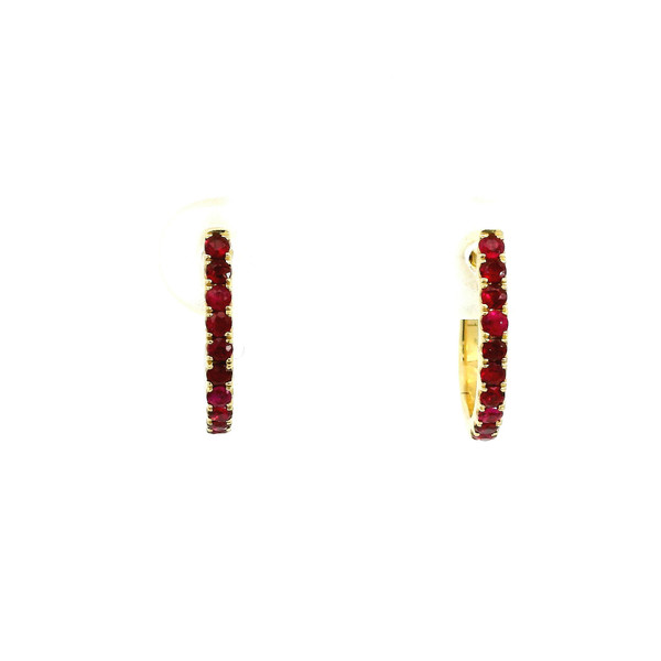 Elegant Ruby Hoop Earrings DC-10965