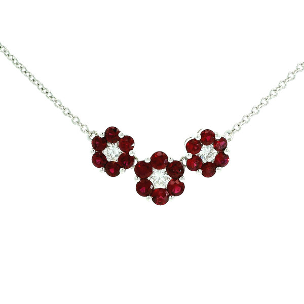 Elegant Floral Ruby and Diamond Necklace DC-10935