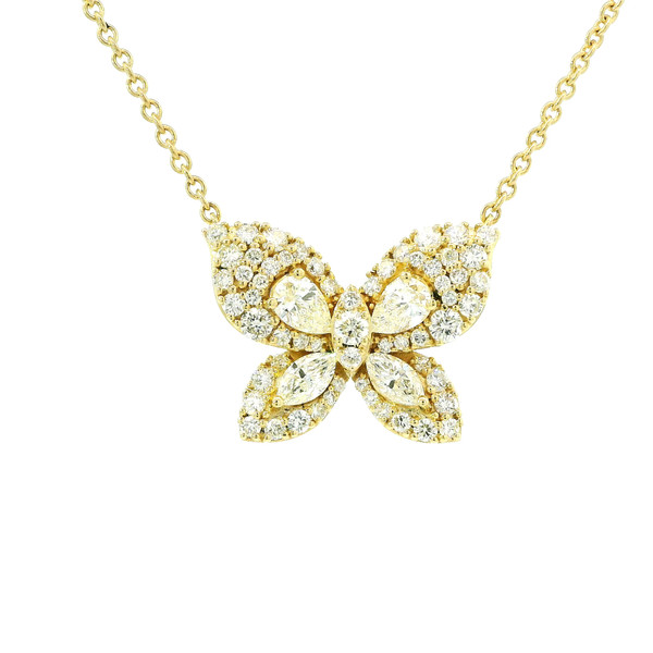 Elegant Butterfly Diamond Pendant Necklace 560-11662