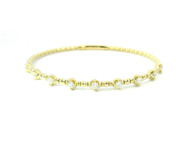 Elegant Flex Gold Bangle Bracelet with Diamonds SIM-10637