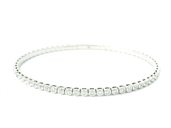 Elegant Bezel Set Diamond Flex Bangle Bracelet SIM-10638