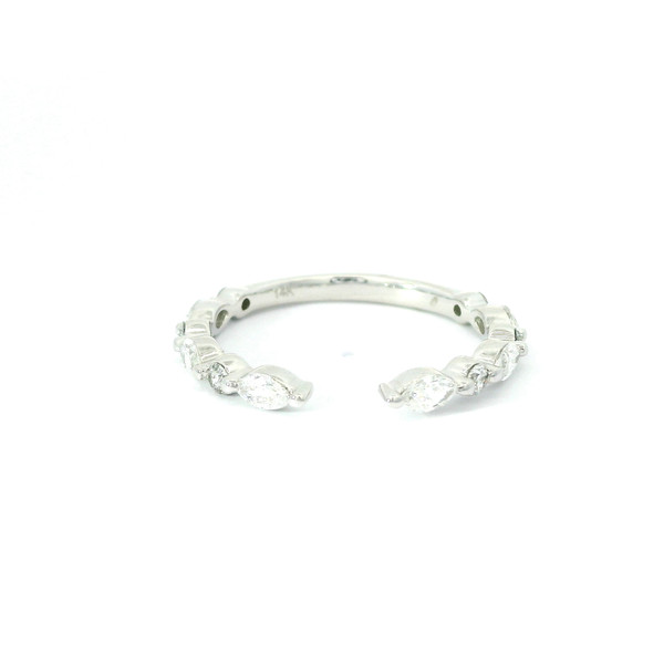 Elegant 14k White Gold Ring with Diamonds SIM-10680