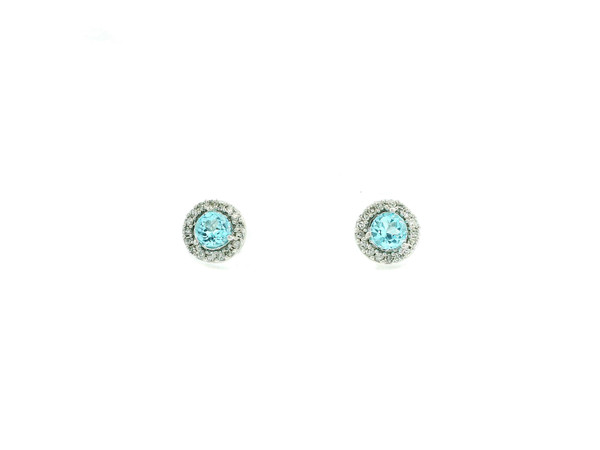 Elegant Blue Topaz and Diamond Earrings SIM-10670