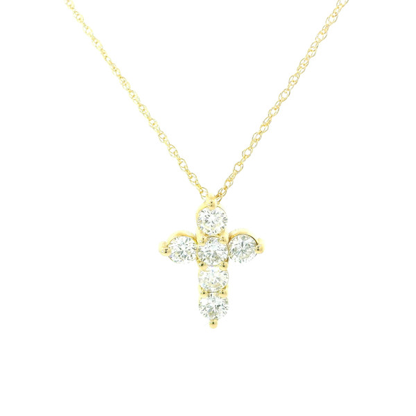 Elegant Diamond Cross Pendant Necklace SIM-10697