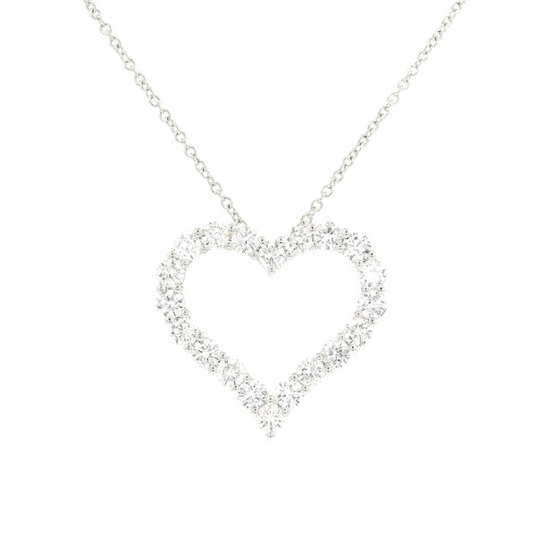 White Gold Diamond Heart Necklace GBC-13170