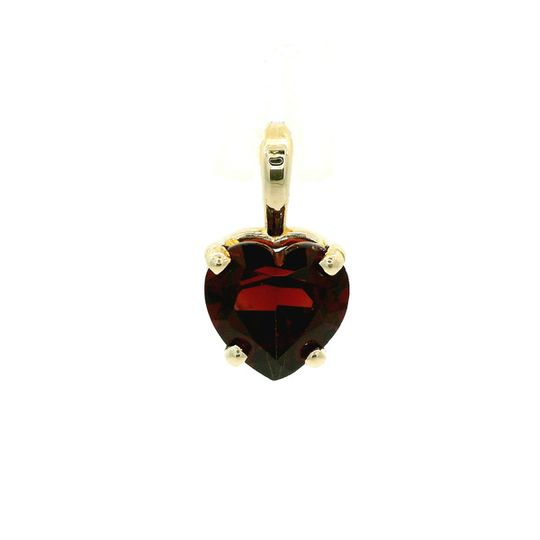 Yellow Gold Heart-Shaped Garnet Pendant 570-10432