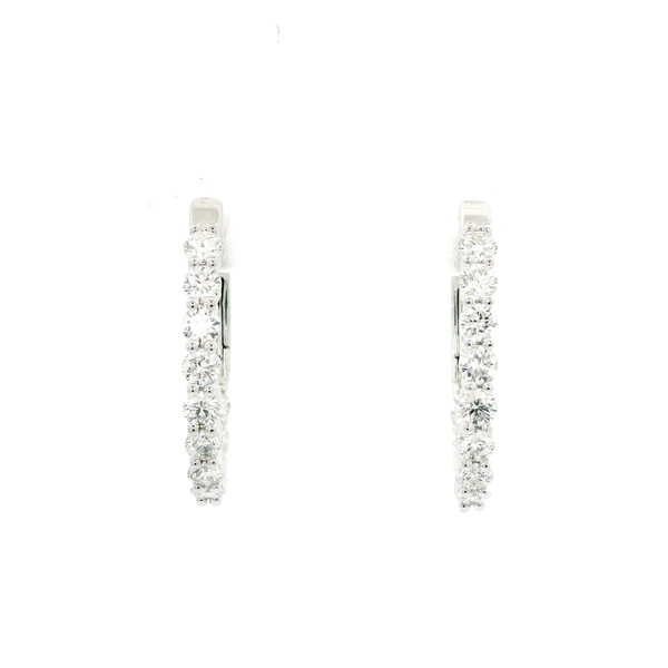 White Gold Inside/Out Hoop Earrings with Brilliant Diamonds GBC-13139