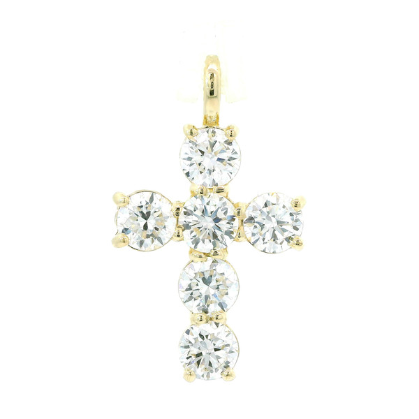 Yellow Gold Lab Grown Diamond Cross Pendant LGD-10123