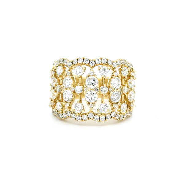 Diamond-Encrusted 14k Yellow Gold Multistone Ring RBS-11433