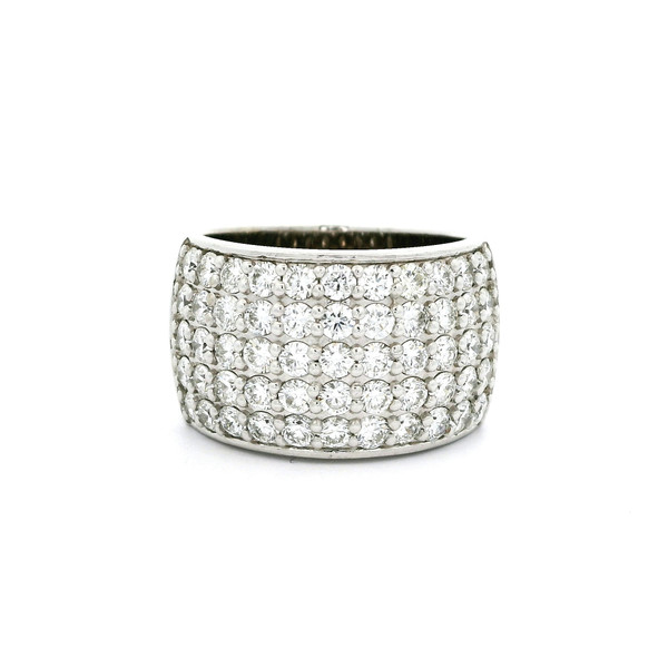 14k White Gold Diamond Wide Pave Ring MEM-10390