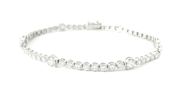 Elegant 14k White Gold Diamond Tennis Bracelet DTB-10730