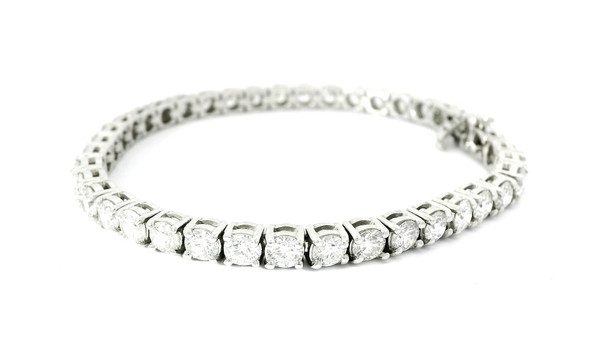 14k White Gold 10.24ct Diamond Tennis Bracelet MEM-10439