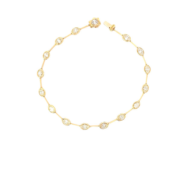 Elegant 18k Yellow Gold Diamond Tennis Bracelet BRC-10012