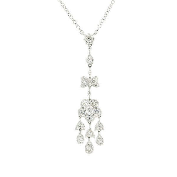 18k White Gold Diamond Pendant Necklace with Brilliant Cut Diamonds 203-10624