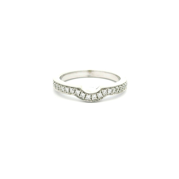 18k White Gold Diamond Curved Band Ring RBS-11209