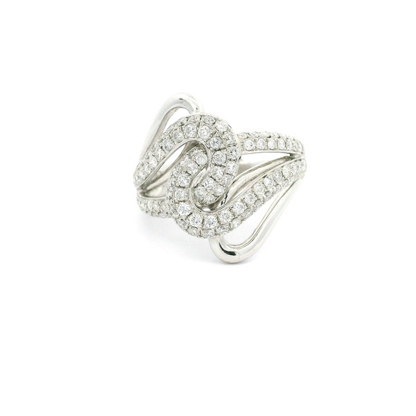 14k White Gold Cocktail Ring with Round Brilliant Diamonds SIM-10377