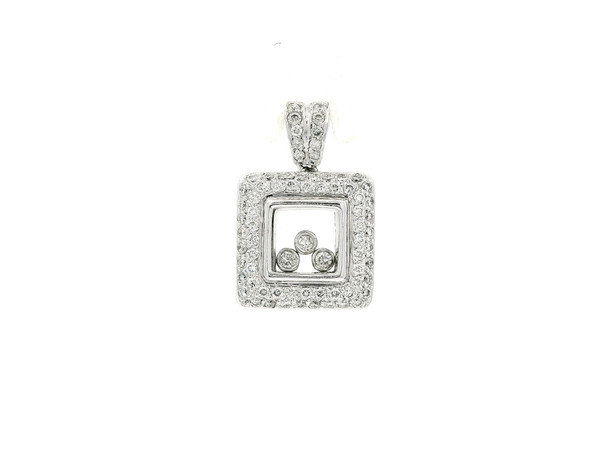18k White Gold Pendant with Floating Round Brilliant Cut Diamonds SIE-10528