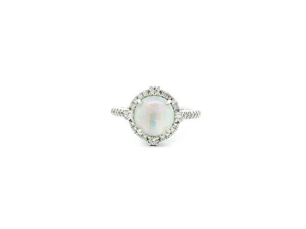 14K White Gold Opal and Diamond Ring  RSP-10245