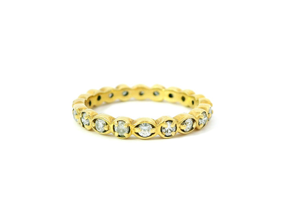 14K Yellow Gold Eternity Ring with Round Cut Diamonds RBS-11085