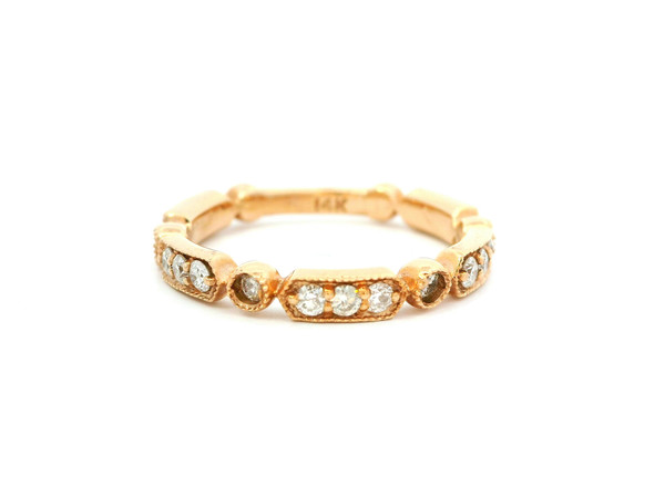 14K Rose Gold Diamond Band Ring SIM-10316