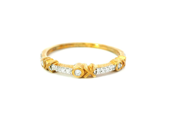 10 K Yellow Gold Band Ring with Round Brilliant Diamonds SIM-10526