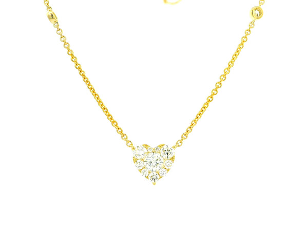Heart-Shaped Diamond Pendant Necklace in 14k Yellow Gold 584-10057