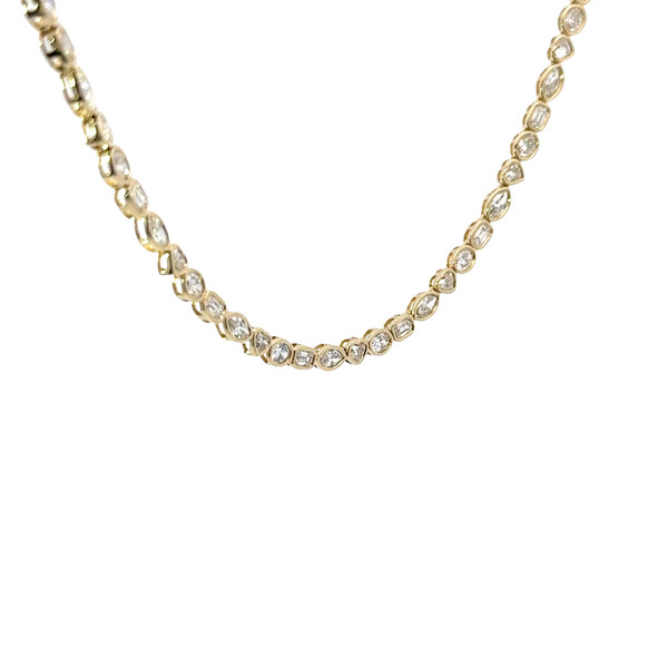 14k Yellow Gold Lab Grown Diamond Necklace with Mixed Cut Diamonds LGD-10206