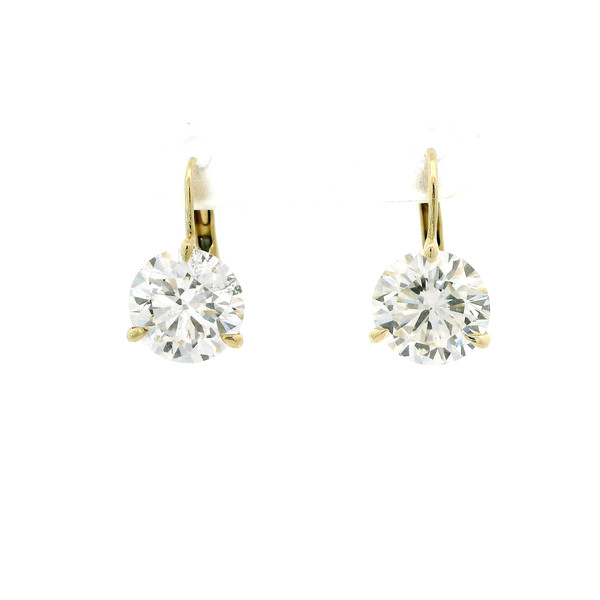 14kt Yellow Gold Three-Prong Round Lab Grown Diamond Drop Earrings LGD-10244