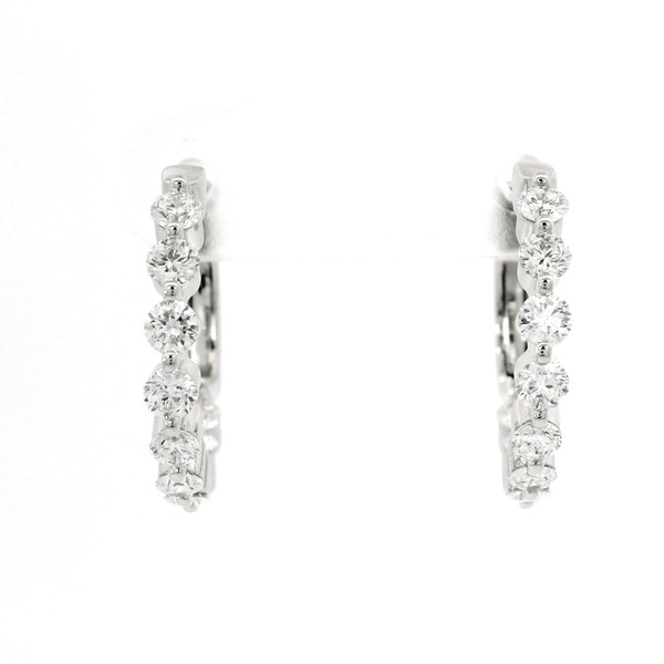 Diamond Hoop Earrings in 14kt White Gold GBC-13269