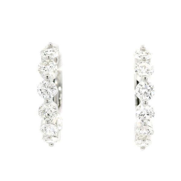Diamond Hoop Earrings in 18kt White Gold GBC-13268