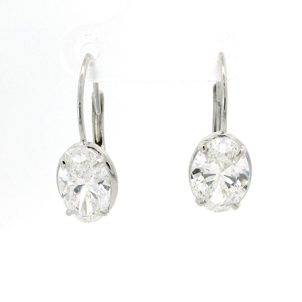 14kt White Gold Oval Cut Lab Grown Diamond Drop Earrings LGD-10252