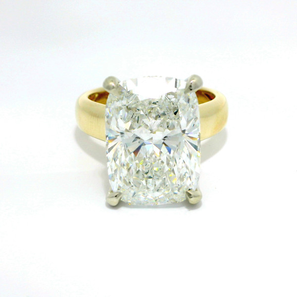 Cushion-Cut Lab Grown Diamond Solitaire Ring in 14kt Yellow Gold LGD-10256