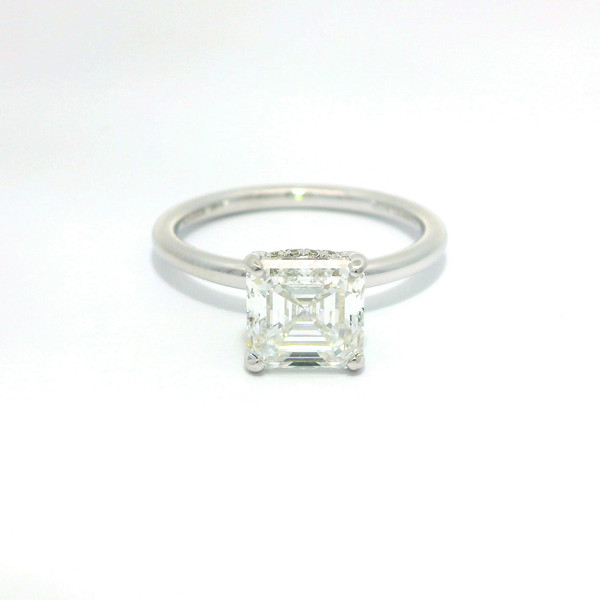 14kt White Gold Asscher Cut Lab Grown Diamond Solitaire Ring LGD-10254