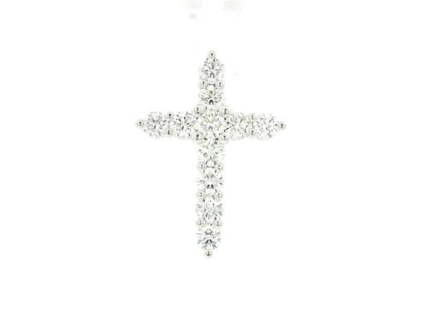 Diamond Cross Pendant 14k White Gold LJI-10118