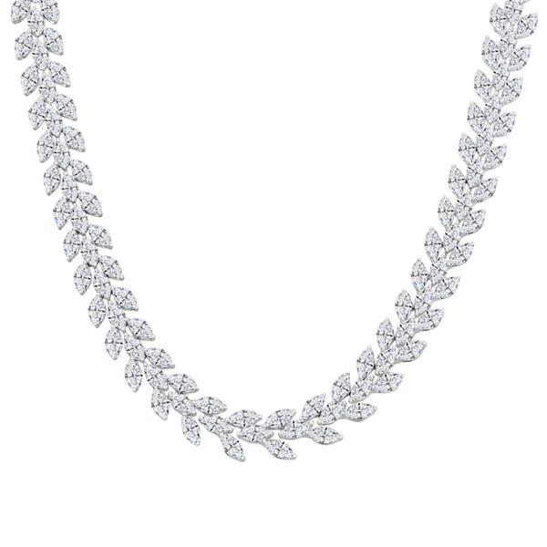 Breathtaking Marquis Diamond Necklace 18k White Gold 401-10365