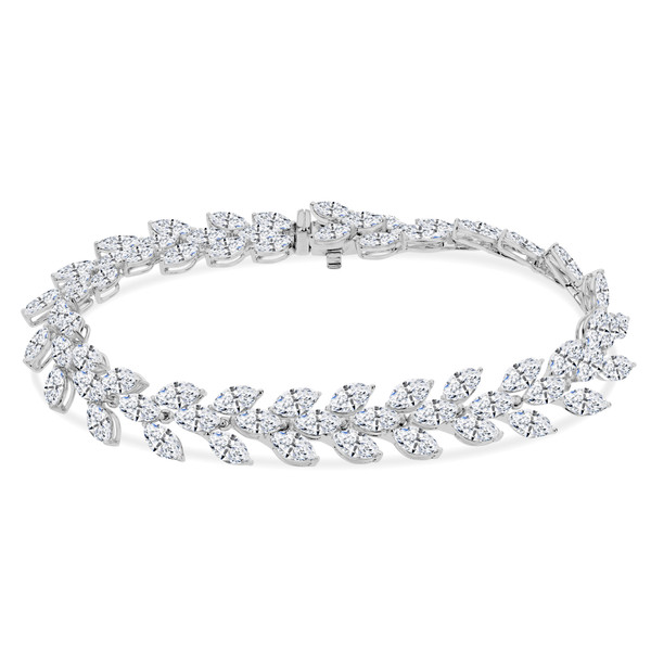 Breathtaking Fine Quality Marquis Diamond Bracelet 18k White Gold DTB-10737