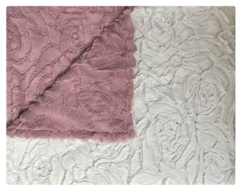 White Luxe Rose & Rosewood Luxe Rose Blanket