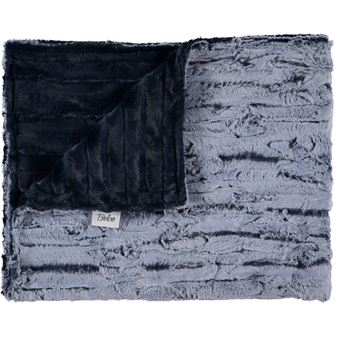 Forest Fox Winter Sky/Stripe Navy Blanket