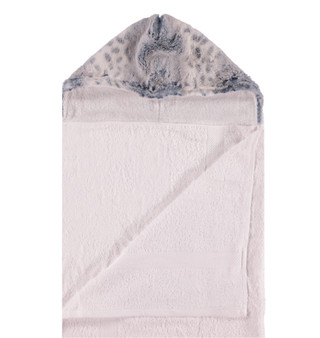 White / Luxe Cuddle Bunny Navy Hooded Towel