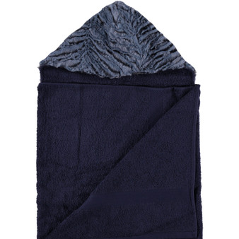 Navy / Frosted Zebra Navy Hooded Towel