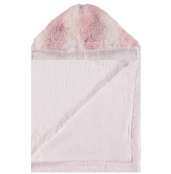 White/ Arctic Chinchilla Rosewater Hooded Towel