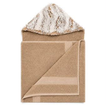 Taupe / Luxe Cuddle Snowy Owl Ivory Tan Towel