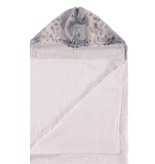 White / Luxe Cuddle Bunny Navy Towel